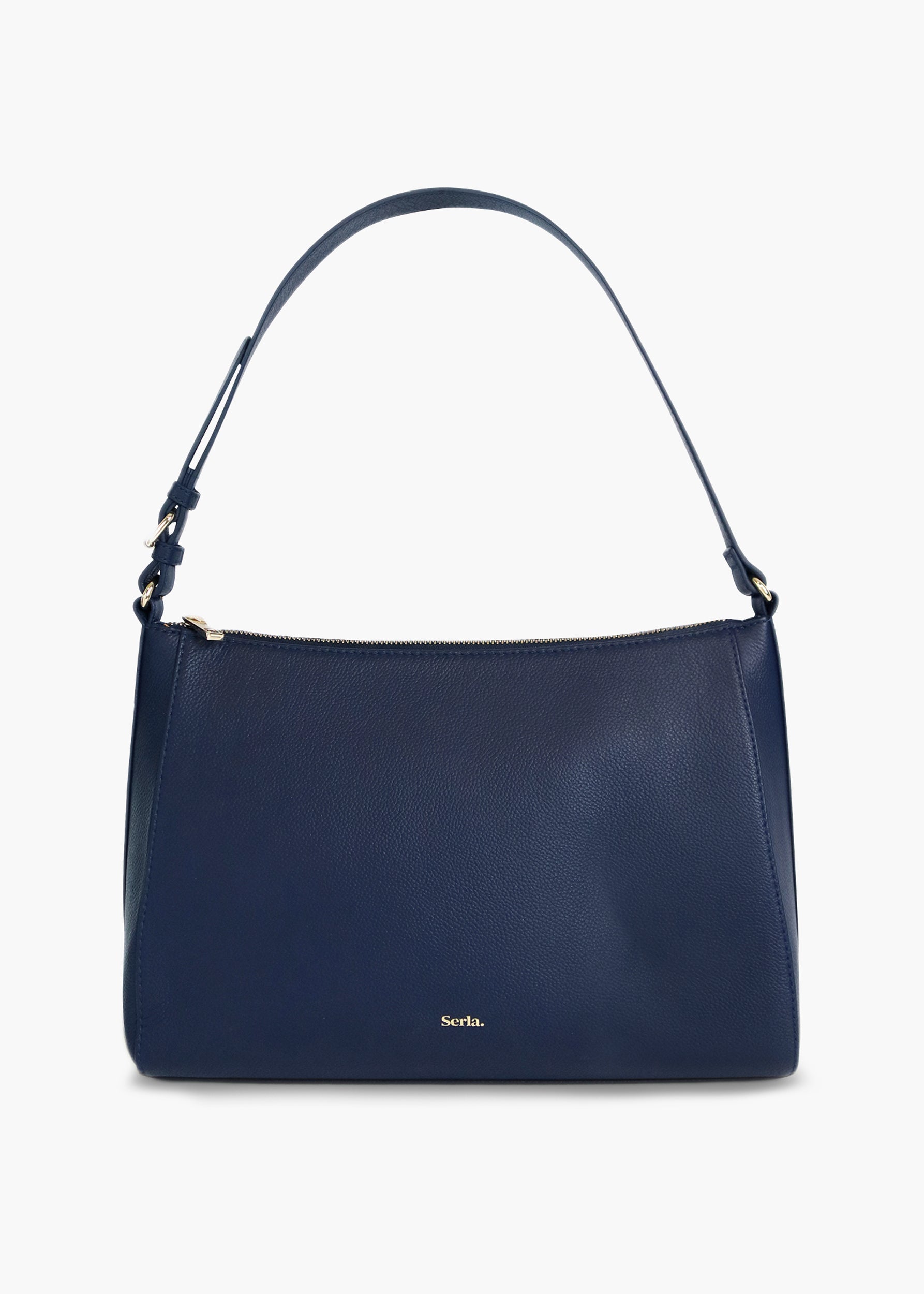 Alice Navy Leather Shoulder Bag