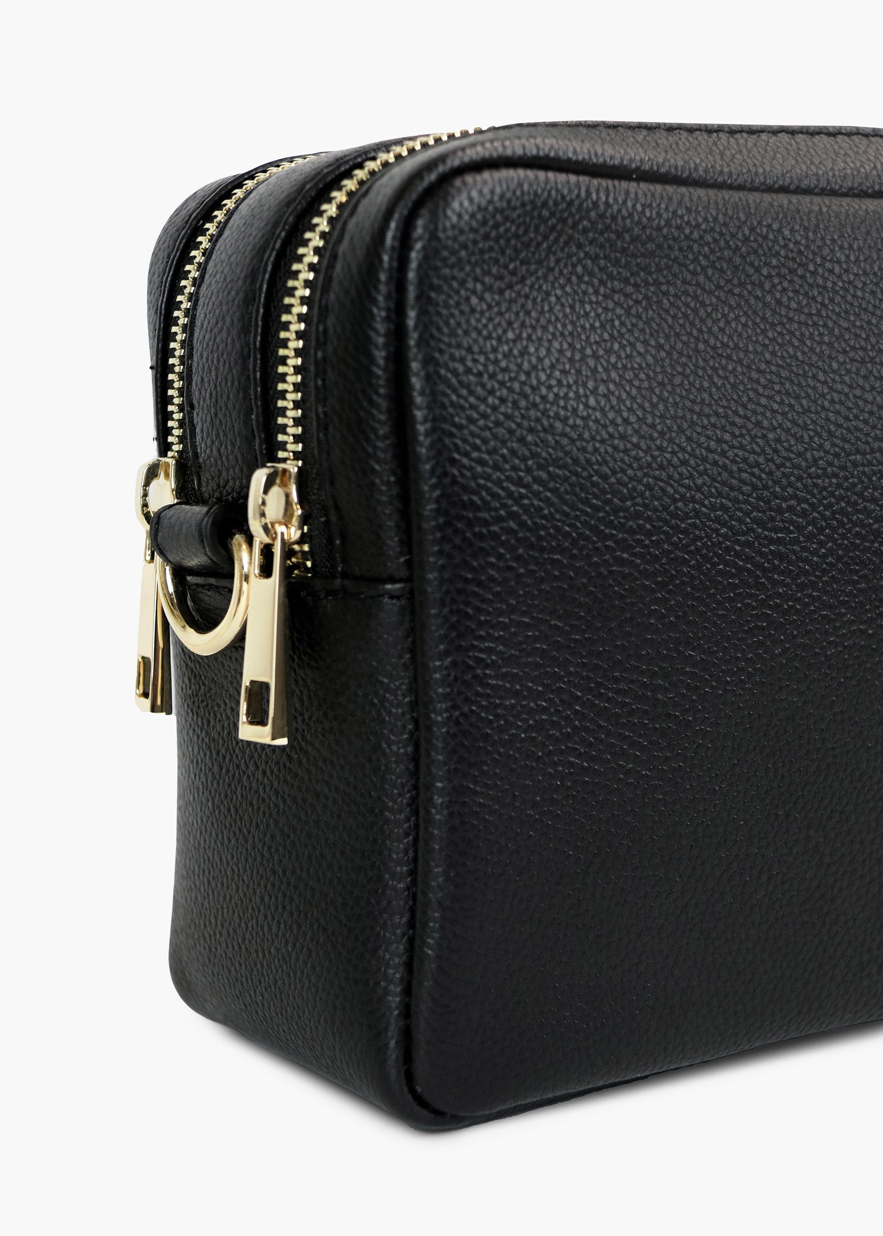 Allegra Black Leather Crossbody Bag