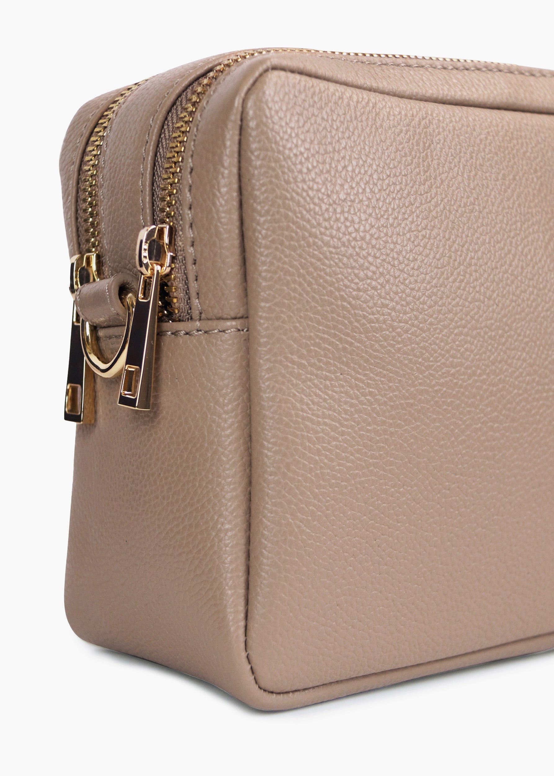 Allegra Taupe Leather Crossbody Bag
