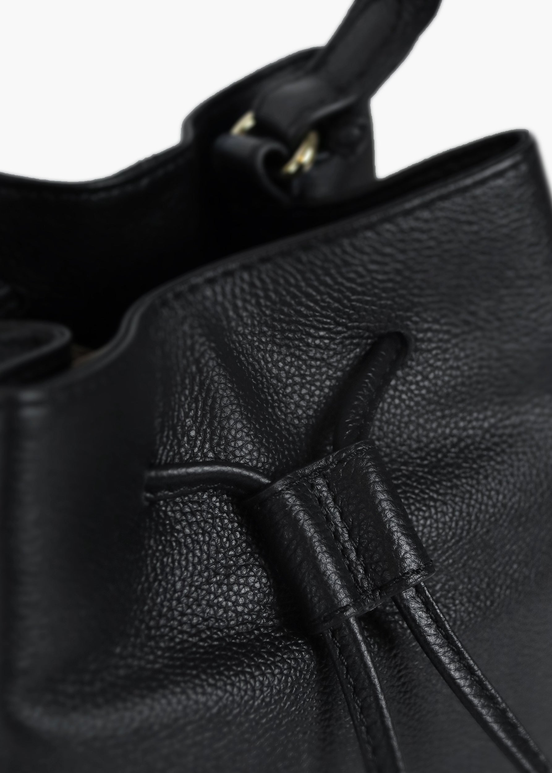 Margot Black Leather Bucket Bag