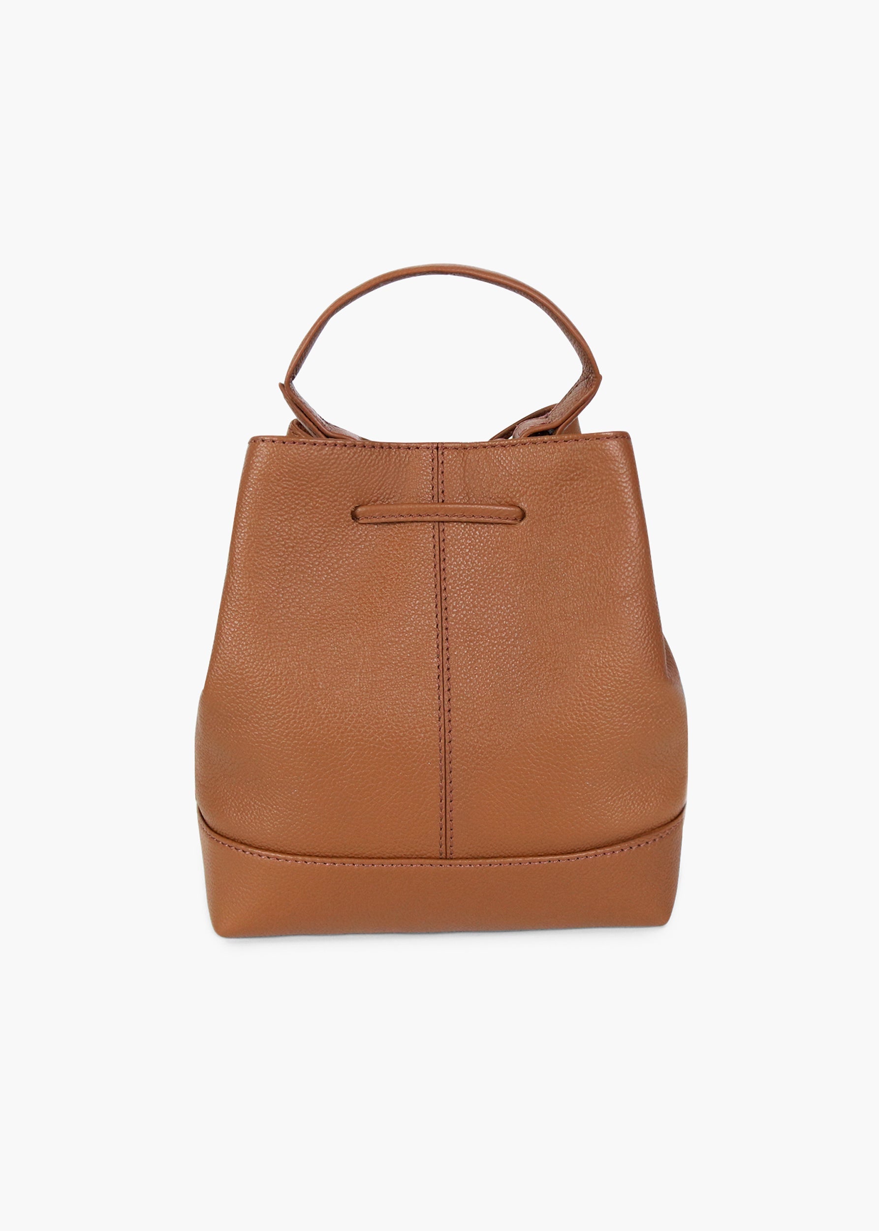 Margot Tan Leather Bucket Bag