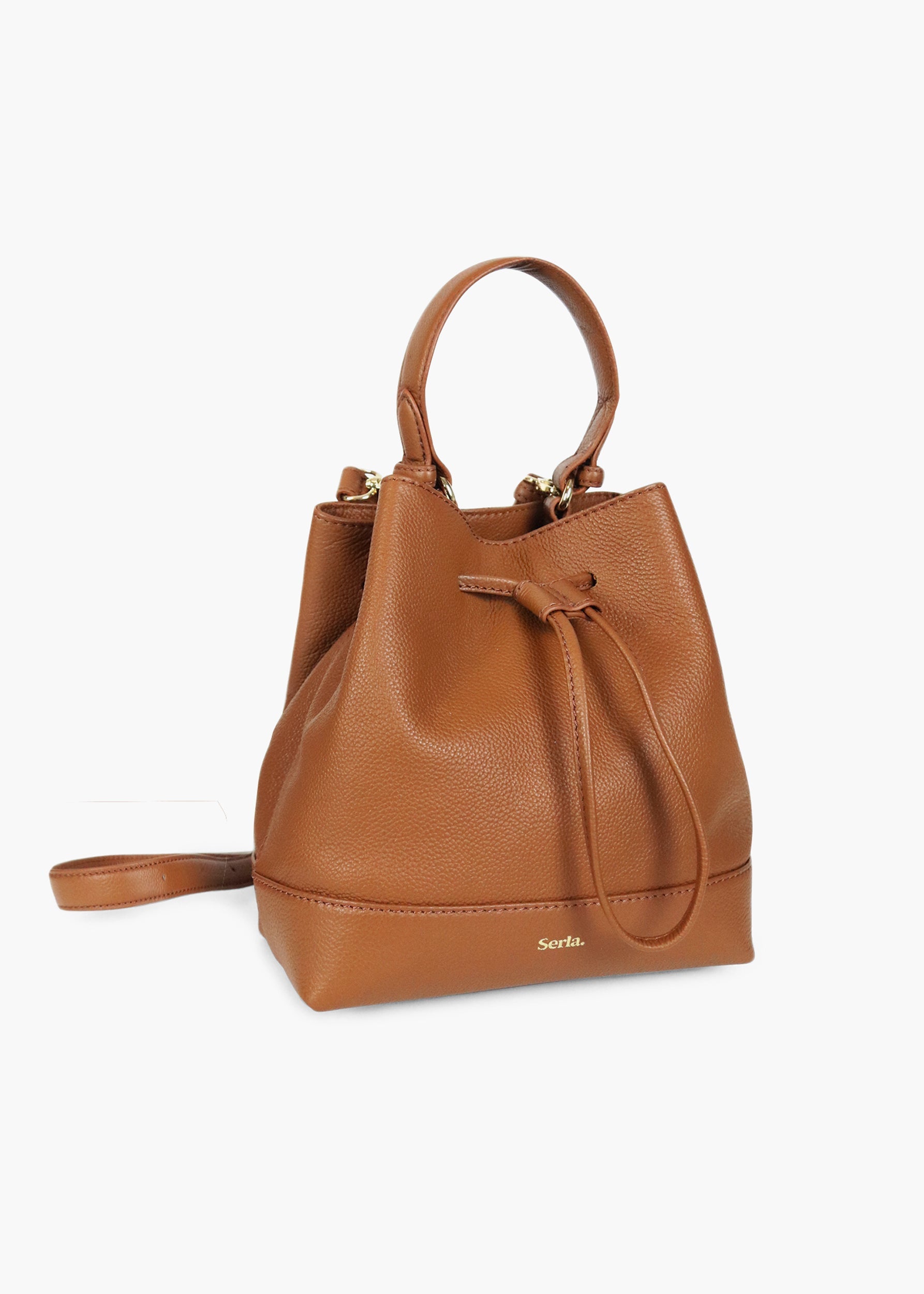 Margot Tan Leather Bucket Bag