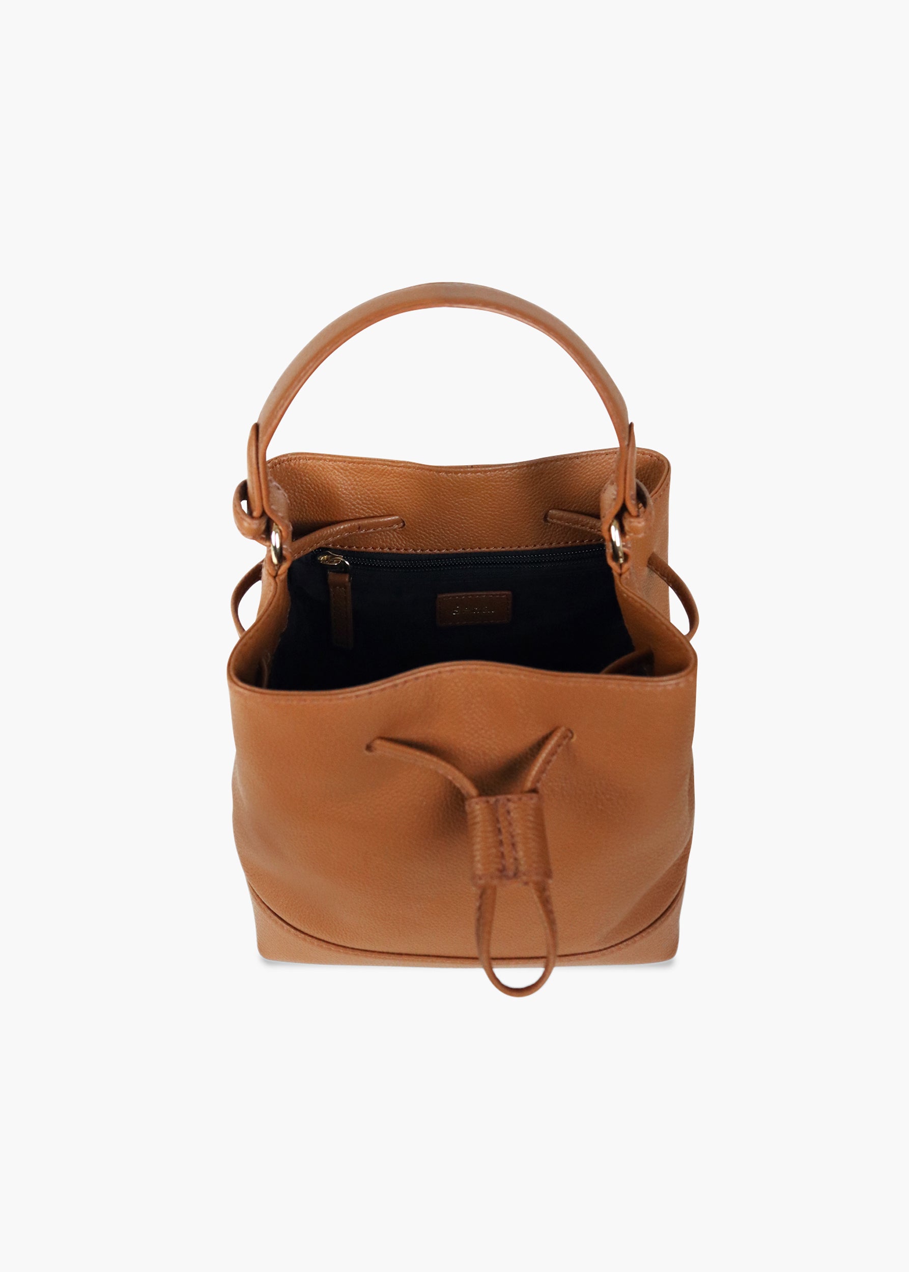 Margot Tan Leather Bucket Bag
