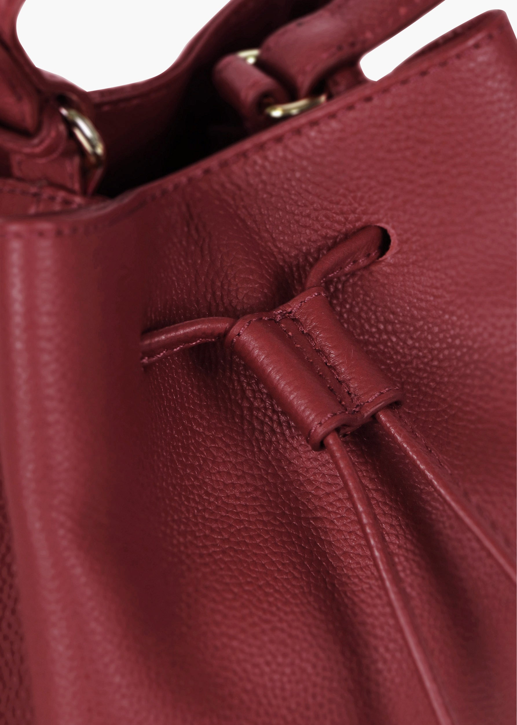 Margot Bordeaux Leather Bucket Bag