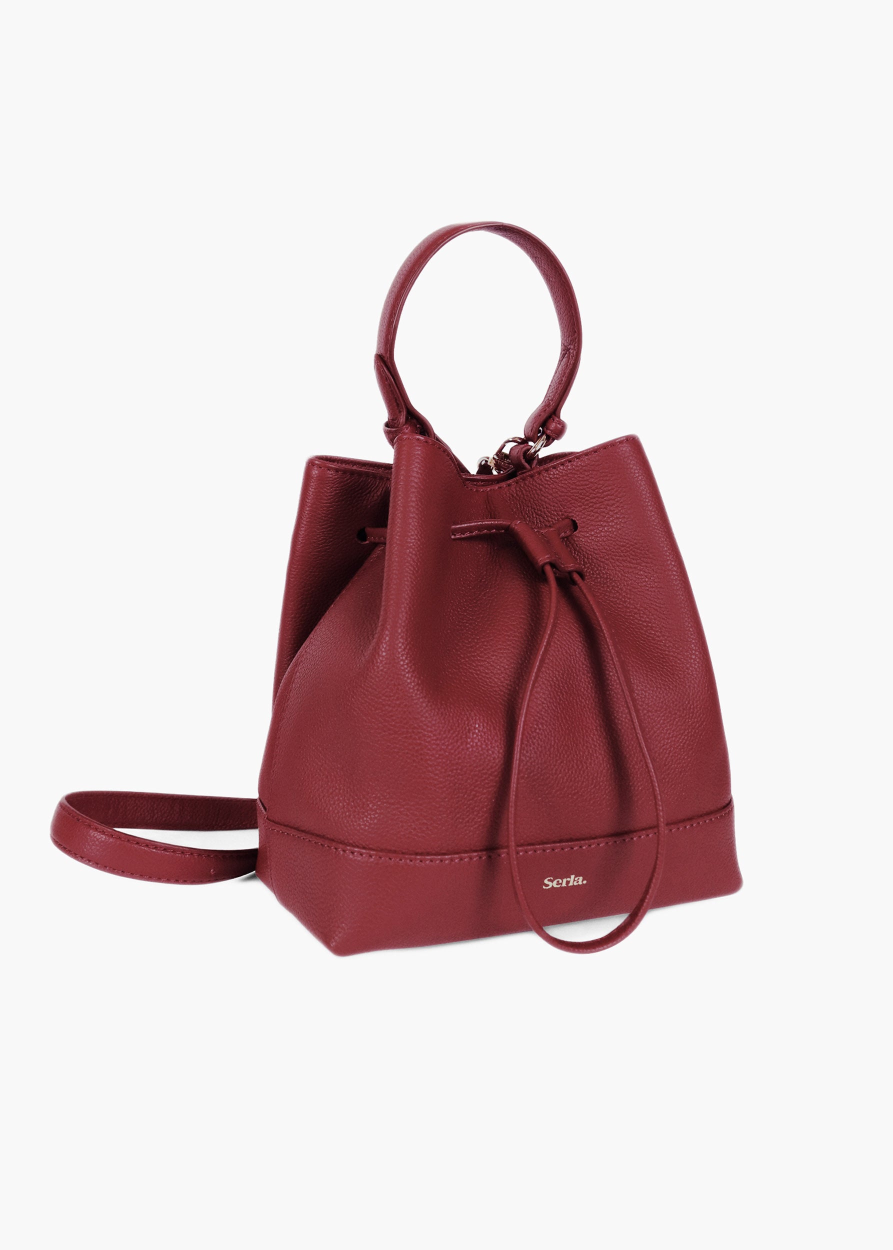 Margot Bordeaux Leather Bucket Bag