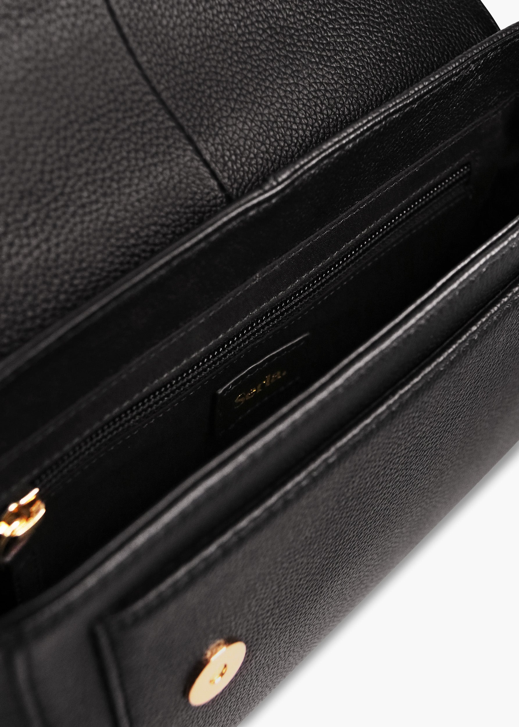 Victoria Black Leather Crossbody Bag