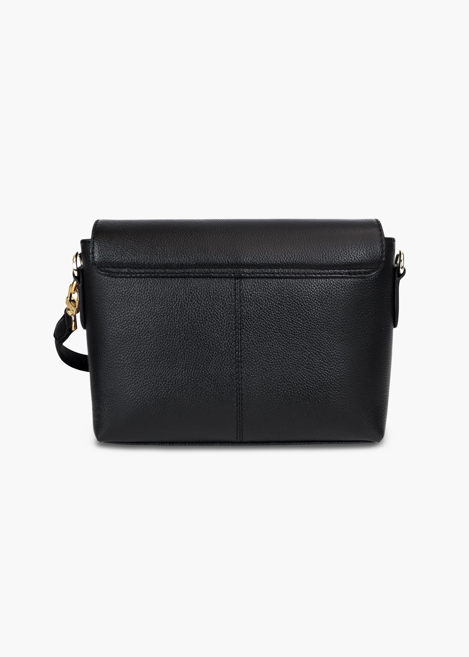 Victoria Black Leather Crossbody Bag