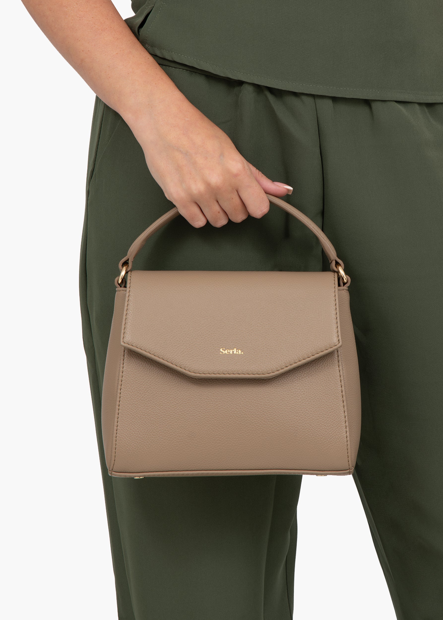 Kate Taupe Leather Crossbody Bag