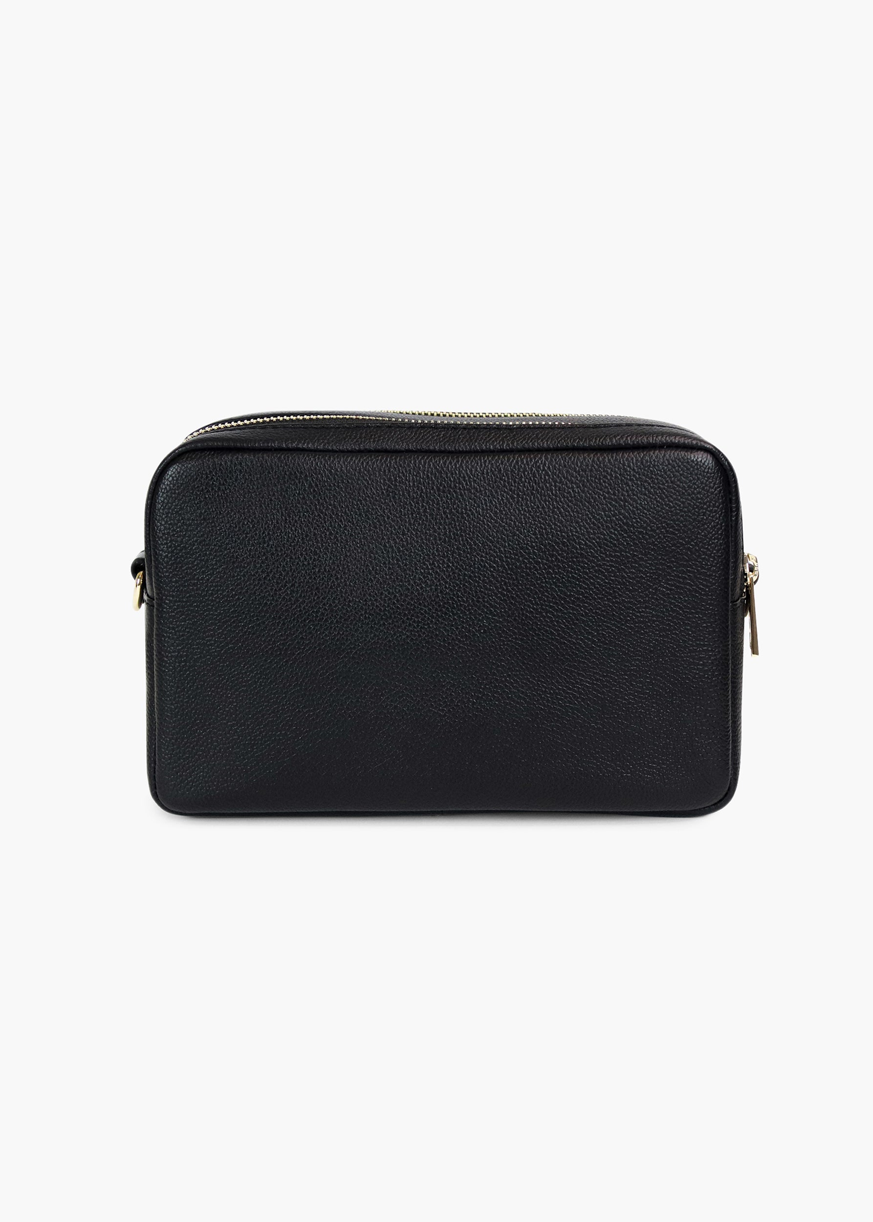 Allegra Black Leather Crossbody Bag