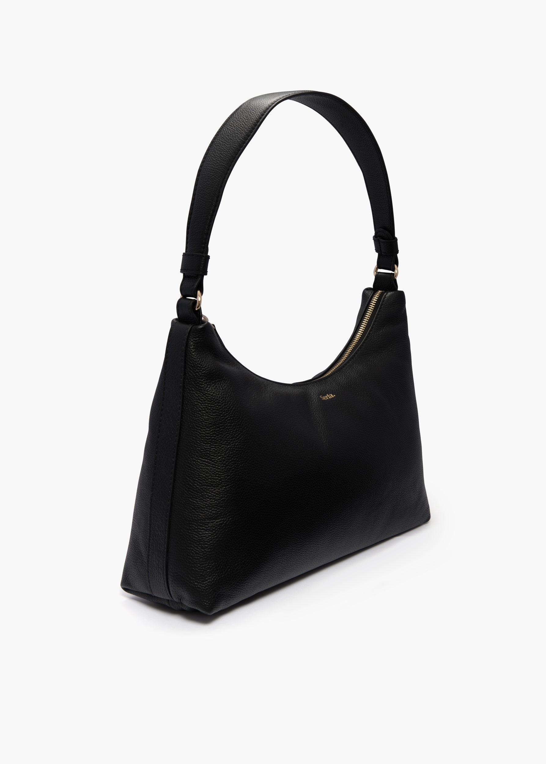 Juliet Black Leather Shoulder Bag
